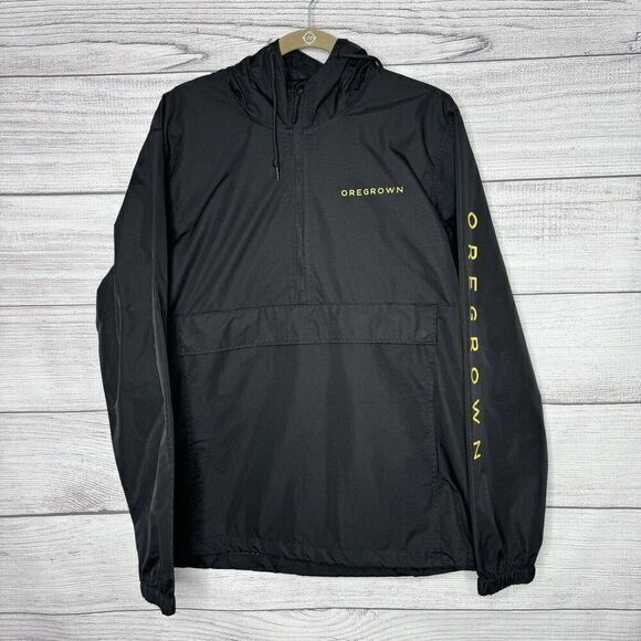 Oregrown Hodded Black‎ Windbreaker Made in USA Men's size L - Picture 2 of 5